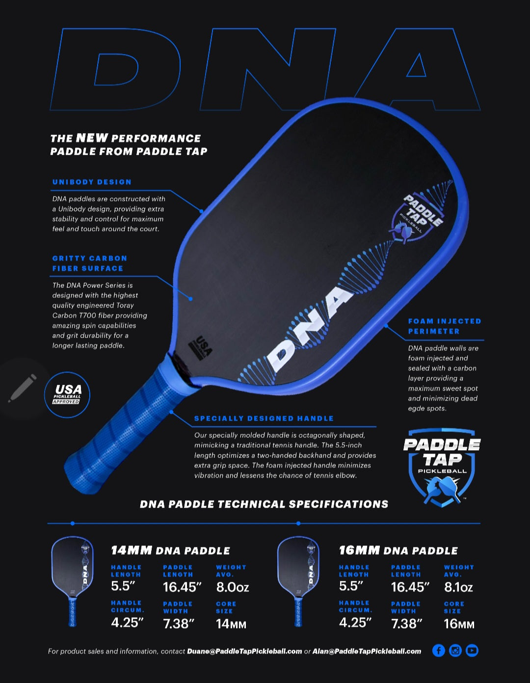 DNA 14mm Control Series Pickleball Paddle