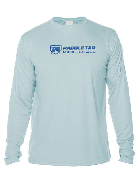 Men’s Long Sleeve Performance Paddle Tap Pickleball T-Shirt Arctic Blue
