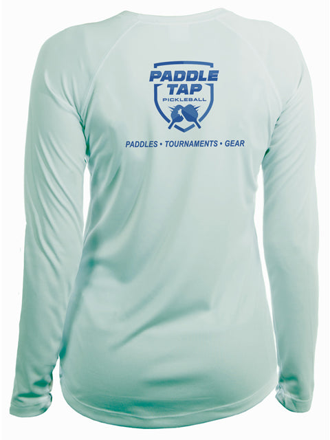 Women’s Long Sleeve Performance Paddle Tap Pickleball T-Shirt Seagrass