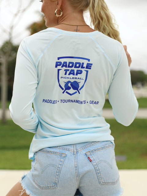 Women’s Long Sleeve Performance Paddle Tap Pickleball T-Shirt Seagrass