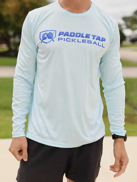 Men’s Long Sleeve Performance Paddle Tap Pickleball T-Shirt Seagrass