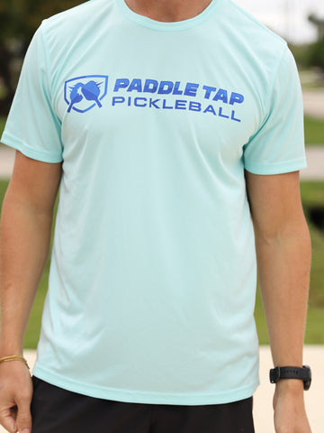 Men’s Short Sleeve Performance Paddle Tap Pickleball T-Shirt Seagrass