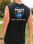 Men’s Sleeveless Muscle Performance Paddle Tap Pickleball T-Shirt Black