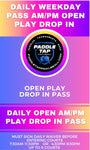 Daily Drop In Open Play Pass  AM or PM