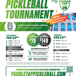 Pickleball Tournament Feb 22nd-23rd $6,000 Prize Pool Money! NEW Triple Elimination Tournament,,