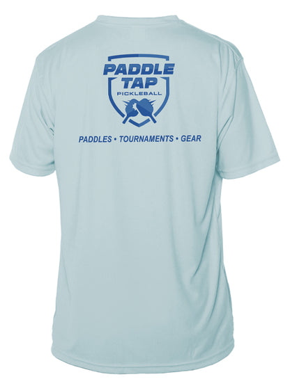 Men’s Short Sleeve Performance Paddle Tap Pickleball T-Shirt Arctic Blue