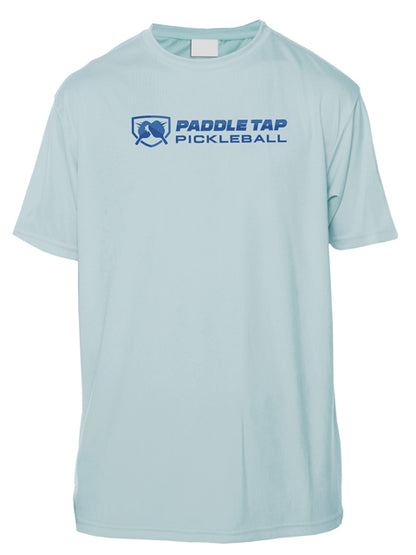 Men’s Short Sleeve Performance Paddle Tap Pickleball T-Shirt Arctic Blue