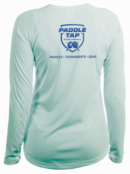 Women’s Long Sleeve Performance Paddle Tap Pickleball T-Shirt Seagrass