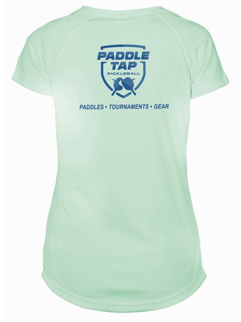 Women’s Short Sleeve Performance Paddle Tap Pickleball T-Shirt Seagrass