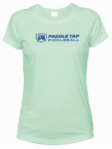 Women’s Short Sleeve Performance Paddle Tap Pickleball T-Shirt Seagrass